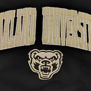 Oakland University Black Hoodie with Gold Details